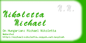 nikoletta michael business card